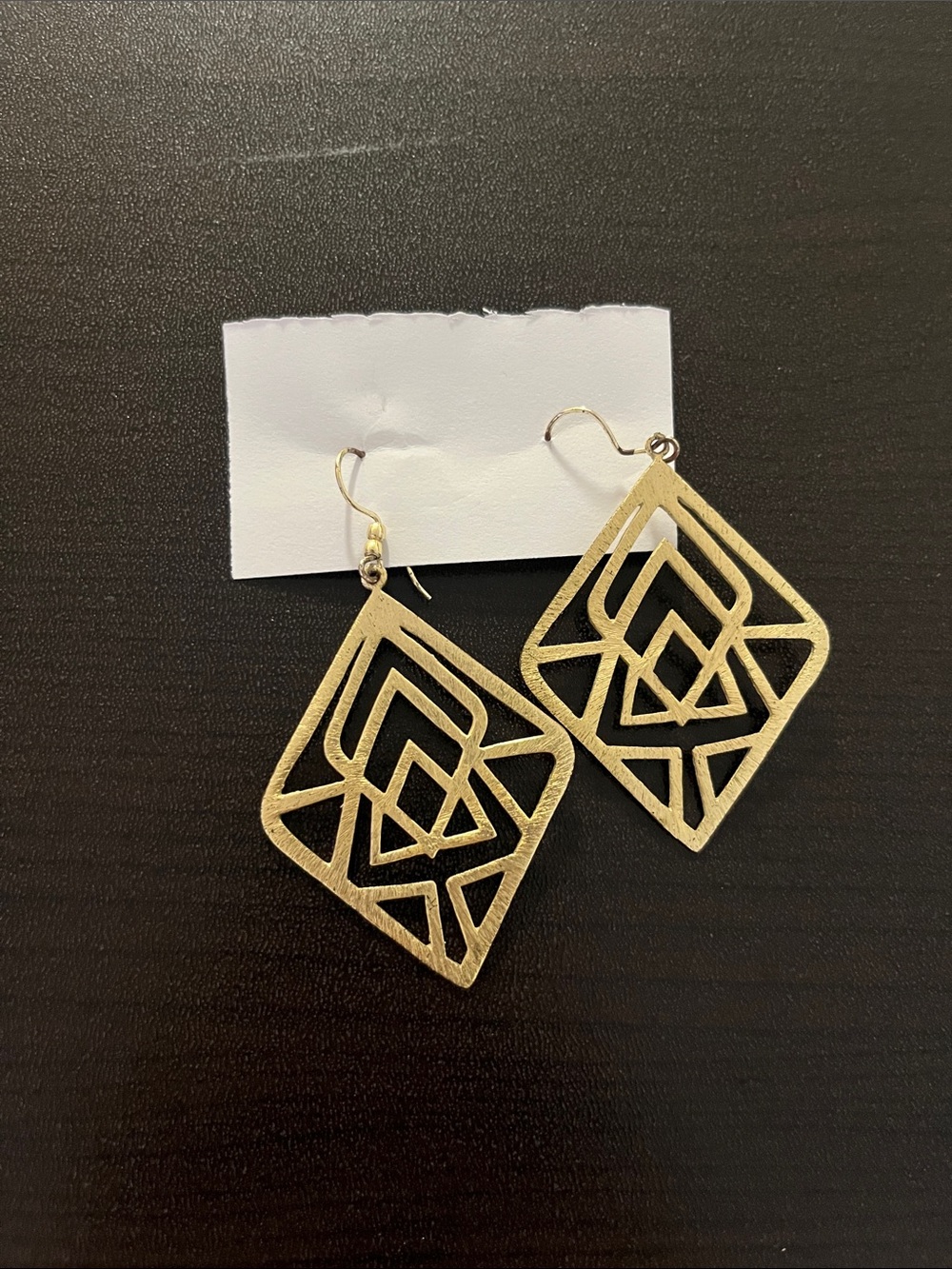 Gold Geometric Drop Earrings - Women's Jewelry